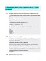 Chemistry A-level |143 Questions| With Correct Answers.