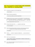 64s Test Questions QUESTIONS AND ANSWERS 100% VERIFIED A+ GUARANTEED