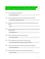 TDLR Cosmetology Written State Board Exam 2024 100% Correct Questions and Answers