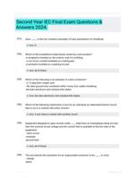 Second Year IEC Final Exam Questions & Answers 2024.