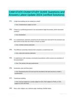 CAM STATE EXAM STUDY GUIDE Questions and Answers Latest Update 2024 (verified Solutions)