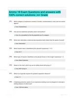 Ammo 18 Exam Questions and answers with 100% correct solutions | A+ Grade