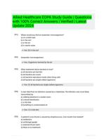 Allied Healthcare EOPA Study Guide | Questions with 100% Correct Answers | Verified | Latest Update 2024