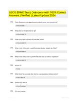 USCG EPME Test | Questions with 100% Correct Answers | Verified | Latest Update 2024