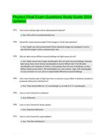 Physics Final Exam Questions Study Guide 2024 Updates