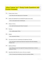 Julius Caesar Act 1 Study Guide Questions and Correct Answers