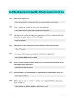 BLS test questions (AHA) Study Guide Rated A+