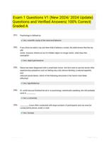 Exam 1 Questions V1 (New 2024/ 2024  Update) Questions and Verified Answers| 100%  Correct| Graded A