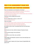 WGU C100 ASSESSMENT EXAM 2024 QUESTIONS AND VERIFIED ANSWERS