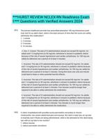 ***HURST REVIEW NCLEX-RN Readiness Exam 1*** QUESTIONS AND ANSWERS GRADED A+