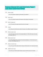 Pearson Edexcel AS Level Chemistry Paper 1 June 2023 QUESTION PAPER