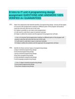 B Intro to IT unit 4 programming design assignment QUESTIONS AND ANSWERS 100% VERIFIED A+ GUARANTEED