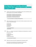 Qualys Patch Management (PM) Exam | Questions with 100% Correct Answers | Verified | Latest Update 2024