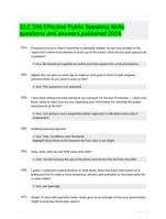 DLC 206 Effective Public Speaking Skills questions and answers published 2024