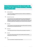 Texas Code Enforcement CE Study Guide | 130 Questions with 100% Correct Answers | Verified | Latest Update 2024