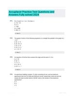 Accuplacer Practice Test exam 2024 with 100% correct answers