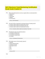 NCC Electronic Fetal Monitoring Certification Study Guide Graded A+