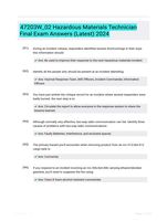 47203W_02 Hazardous Materials Technician Final Exam Answers (Latest) 2024