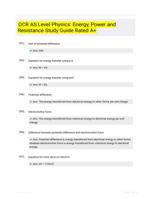 OCR AS Level Physics: Energy, Power and Resistance Study Guide Rated A+