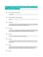 Computer Science OCR AS level |331 Questions| With Correct Answers.