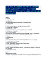 IET 472 GLOBAL SUPPLY CHAIN MANAGEMENT TEST & STUDY GUIDE QUESTIONS AND ANSWERS 2023-2024