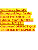 Test Bank For Gould\'s Pathophysiology for the Health Professions 7th Edition VanMeter and Hubert Chapter 1-28 |