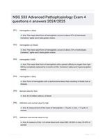 NSG 533 Advanced Pathophysiology Exam 4 questions n answers 2024/2025