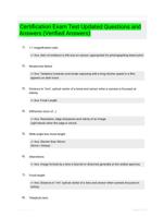 Certification Exam Test Updated Questions and Answers (Verified Answers)