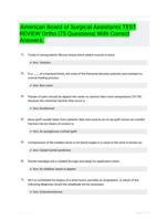 American Board of Surgical Assistants TEST REVIEW Ortho |75 Questions| With Correct Answers.