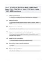 D202 Human Growth and Development Final Exam 2024 GRADED A+ WGU CERTIFIED EXAM 100% (200 Questions)