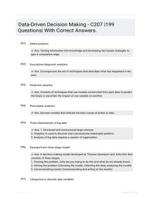 Data-Driven Decision Making - C207 |199 Questions| With Correct Answers.