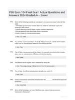 PSU Econ 104 Final Exam Actual Questions and Answers 2024 Graded A+ - Brown