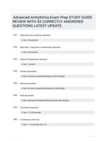 Advanced Arrhythmia Exam Prep STUDY GUIDE REVIEW WITH 53 CORRECTLY ANSWERED QUESTIONS LATEST UPDATE   .