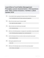 Learn2Serve Food Safety Management Principles Lesson Assessments | 150 Questions with 100% Correct Answers | Verified | Latest Update 2024