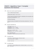 CS6515 - Algorithms- Exam 1 Complete Questions And Solutions