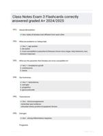 Class Notes Exam 3 Flashcards correctly answered graded A+ 2024/2025