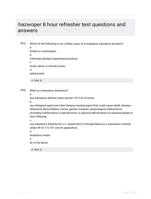 hazwoper 8 hour refresher test questions and  answers 