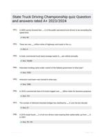 State Truck Driving Championship quiz Question and answers rated A+ 2023/2024