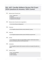 BUL 4421 Gendler Midterm Review FAU Exam 2024 Questions & Answers 100% Correct