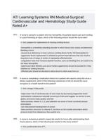 ATI Learning Systems RN Medical-Surgical: Cardiovascular and Hematology Study Guide Rated A+