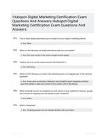 Hubspot Digital Marketing Certification Exam Questions And Answers Hubspot Digital Marketing Certification Exam Questions And Answers 