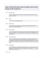 WGU C784 APPLIED HEALTHCARE STATISTICS Study Guide Graded A+