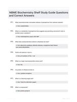 NBME Biochemistry Shelf Study Guide Questions and Correct Answers