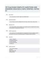 OP Final EXAM COMPLETE QUESTIONS AND ANSWERS 2024/2025 (100%) VERIFIED | RATED A+