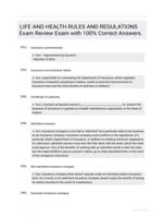 LIFE AND HEALTH RULES AND REGULATIONS Exam Review Exam with 100% Correct Answers.