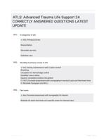 ATLS: Advanced Trauma Life Support 24 CORRECTLY ANSWERED QUESTIONS LATEST UPDATE