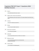 Capstone PNR 207 Exam 1 Questions With Verified  Answers