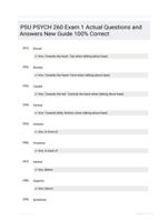 PSU PSYCH 260 Exam 1 Actual Questions and Answers New Guide 100% Correct