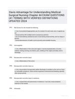 Davis Advantage for Understanding Medical-Surgical Nursing Chapter 44 EXAM QUESTIONS (41 TERMS) WITH VERIFIED DEFINITIONS UPDATED 2024