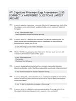 ATI Capstone Pharmacology Assessment 2 55 CORRECTLY ANSWERED QUESTIONS LATEST UPDATE